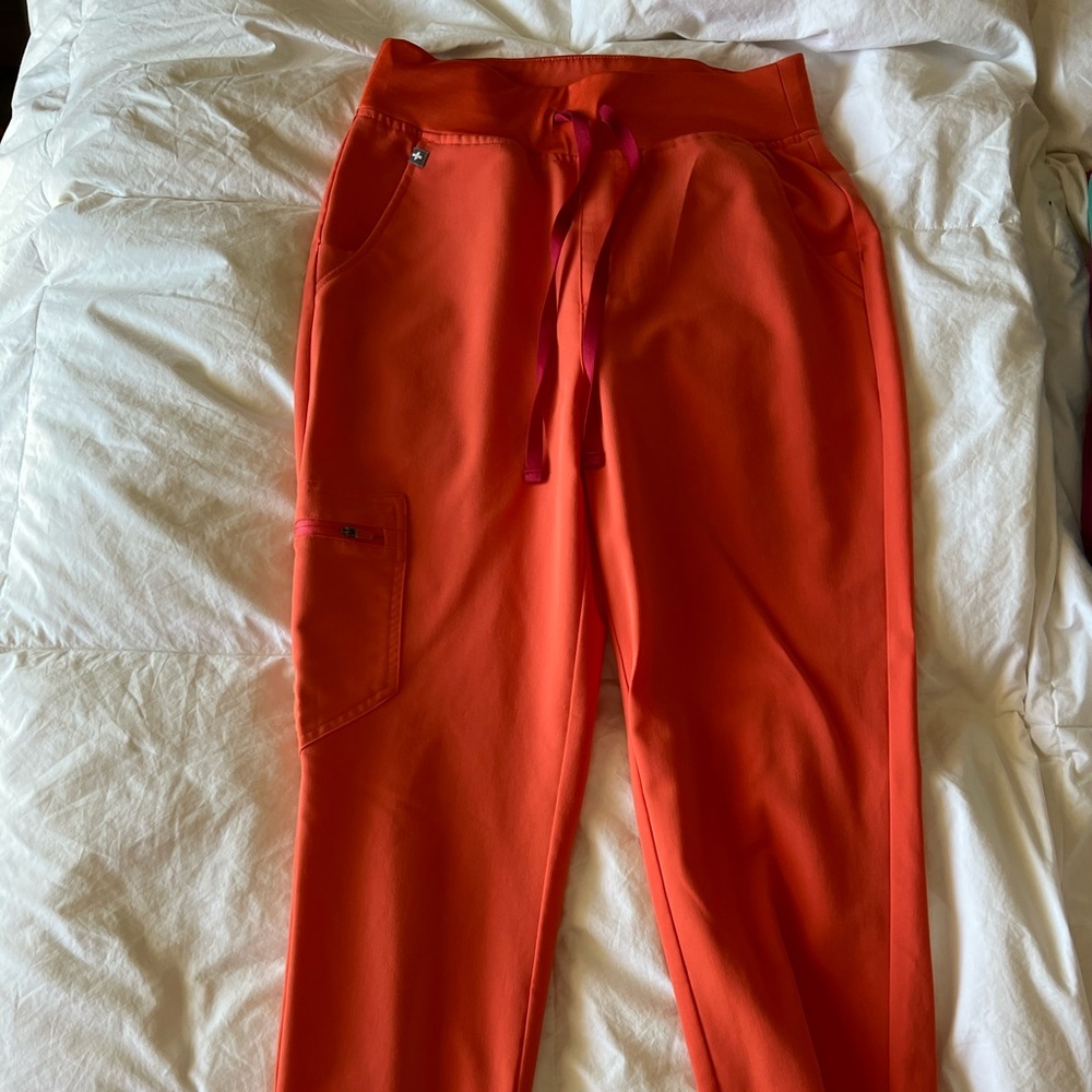 Figs sunset orange joggers